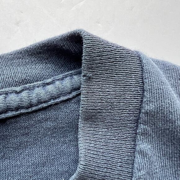 Vintage 90s Nike White Tag Varsity Athletic Script Spellout T Shirt Faded Blue - Picture 7 of 8